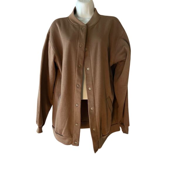 Vintage Blair 80's M Medium  Tan snap Front Jacket Bomber Warm VTG - Picture 1 of 4